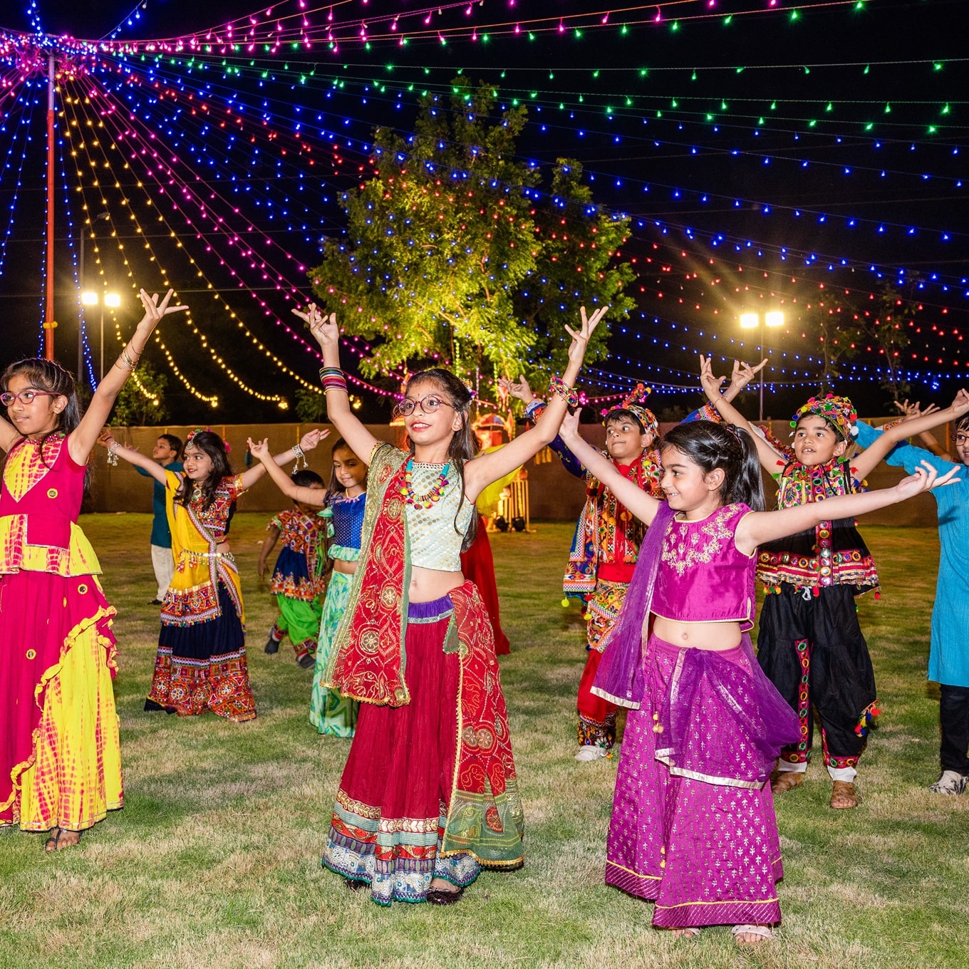 students participating in festive activity at Adani international School